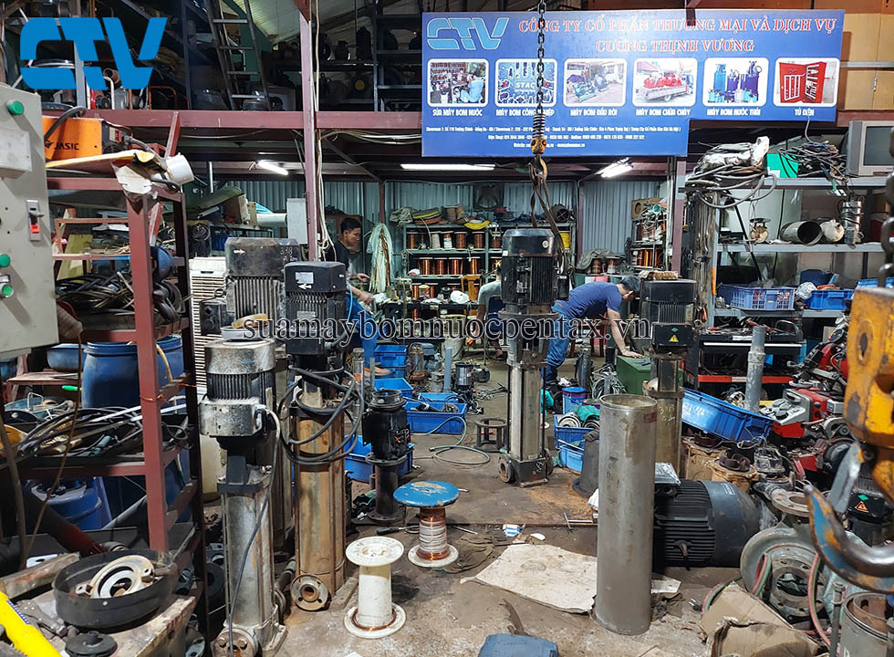 Sửa máy bơm trục đứng đa tầng cánh